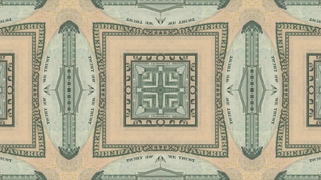 абстрактный анимированный фон с нами доллар деньги банкноты мозаика. творческий бизнес движение графический беспрепятственный цикл