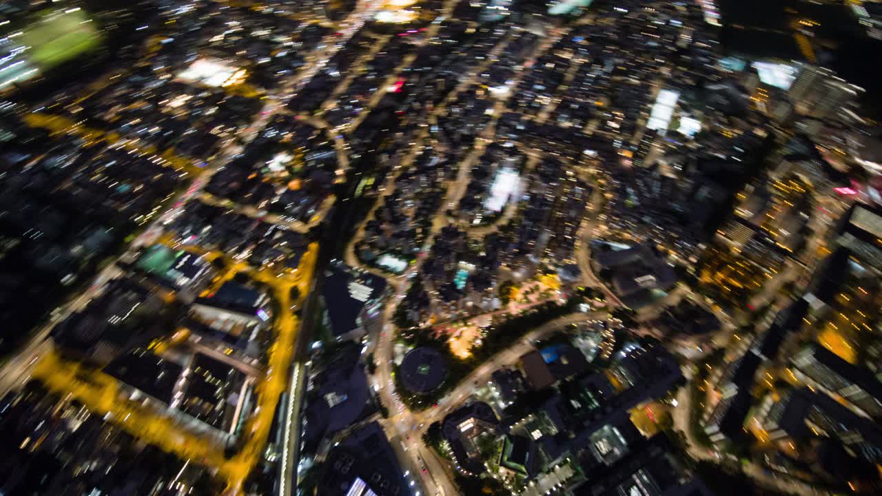 밤에 항공 홍콩