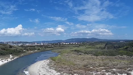 Rosignano-Solvay,-aerial-view-of-Spiagge-Bianche