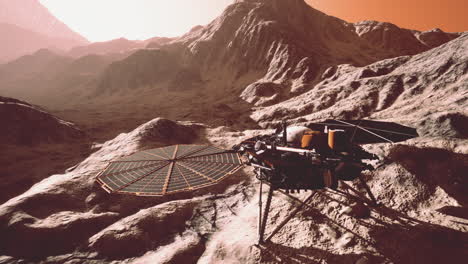 insight marte explorando la superficie del planeta rojo. elementos proporcionados por la nasa.