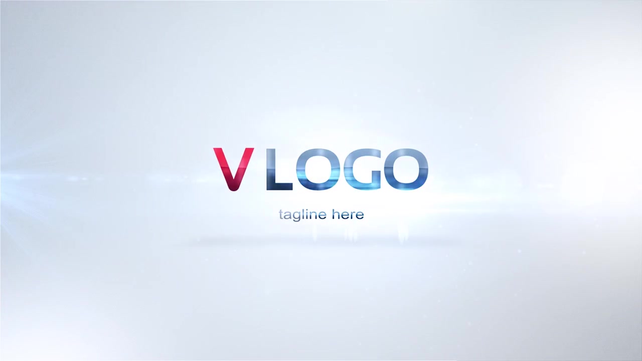 Rivelazione logo pulita e moderna con particelle scintillanti