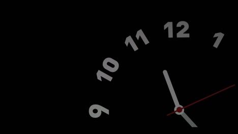 lapso de tiempo del reloj en fondo negro y movimiento de las agujas del reloj