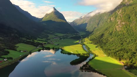 aerial footage beautiful nature norway