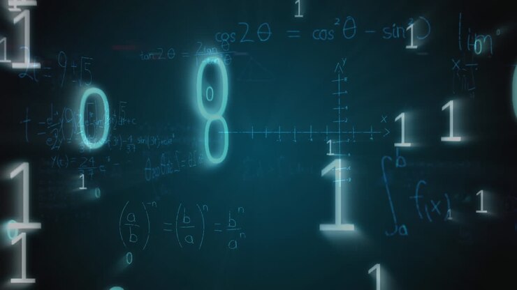 Graphs, mathematical equations, and binary codes
