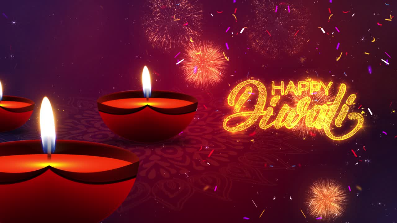 Beautiful happy diwali festival greeting card for hindu festival diwali loop background diwali