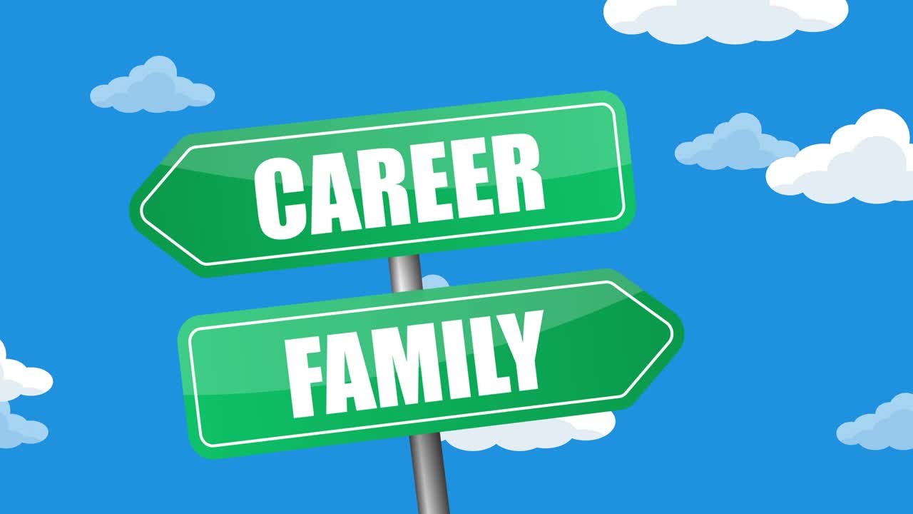 경력 및 가족 도로 표지판 애니메이션