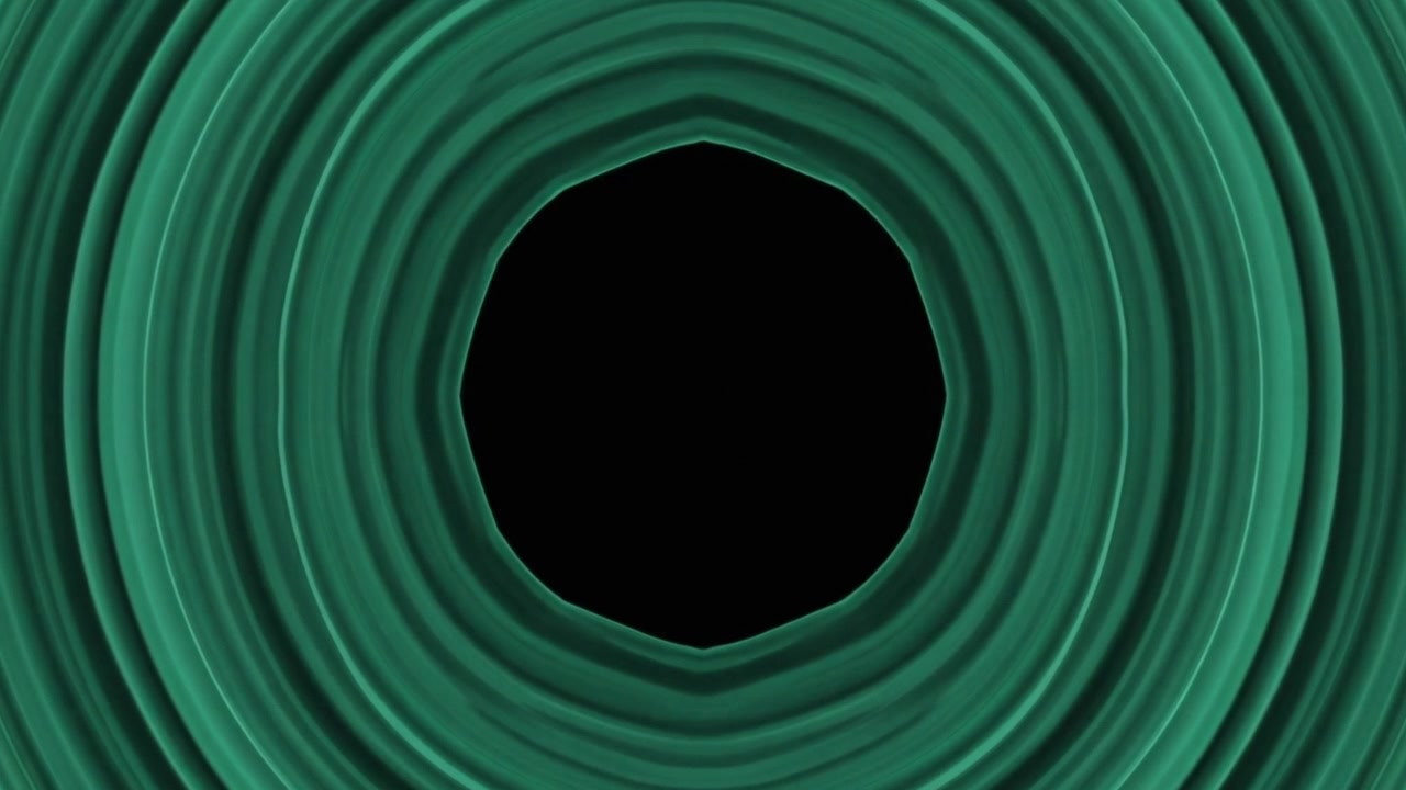 Abstract Green Concentric Circles Expanding Outward