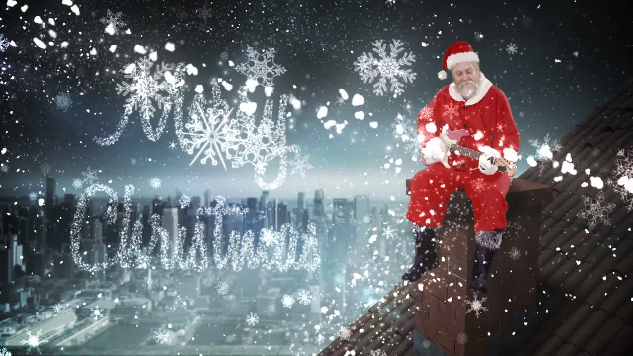 굴 ⁇  위에 앉아 있는 산타클로스