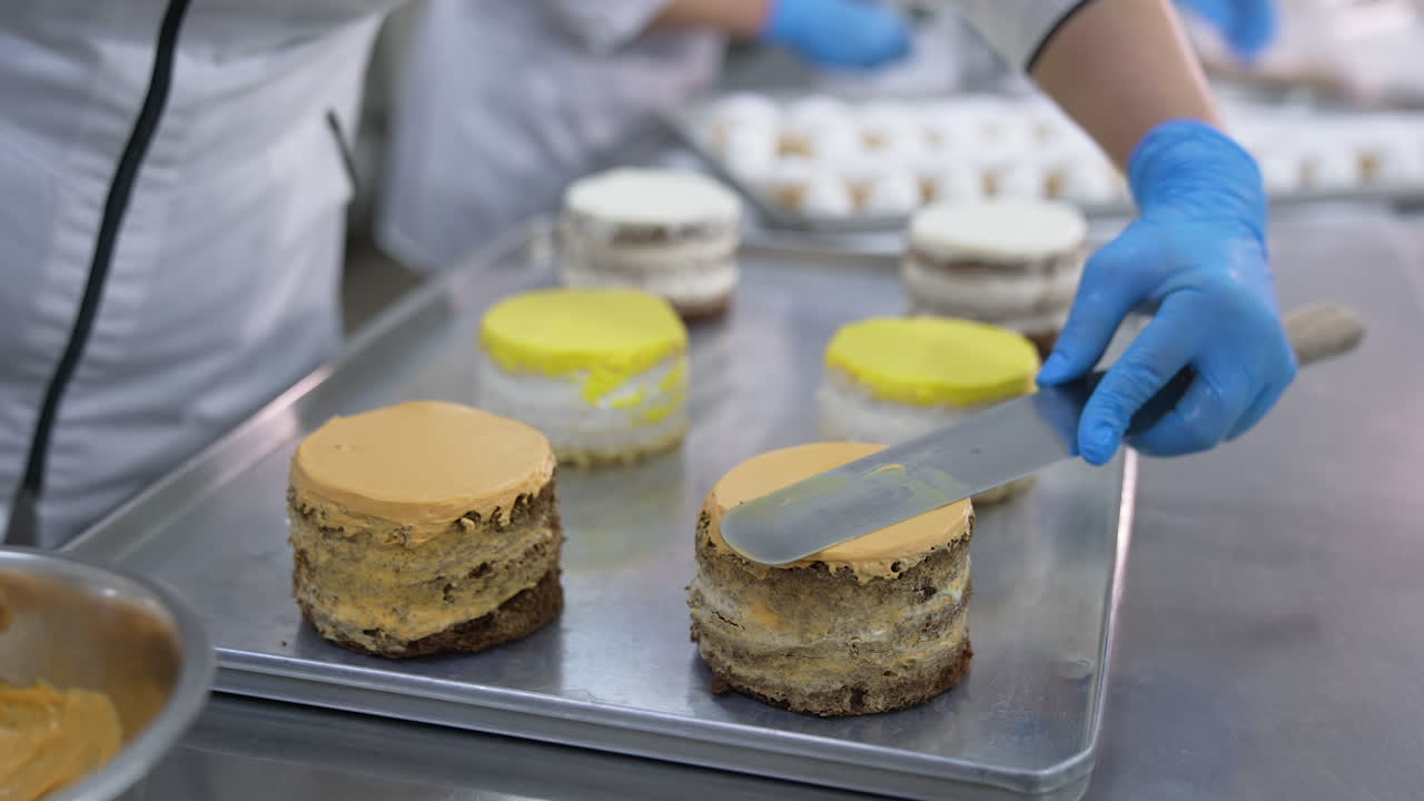 Cake Decorating in a Professional Kitchen