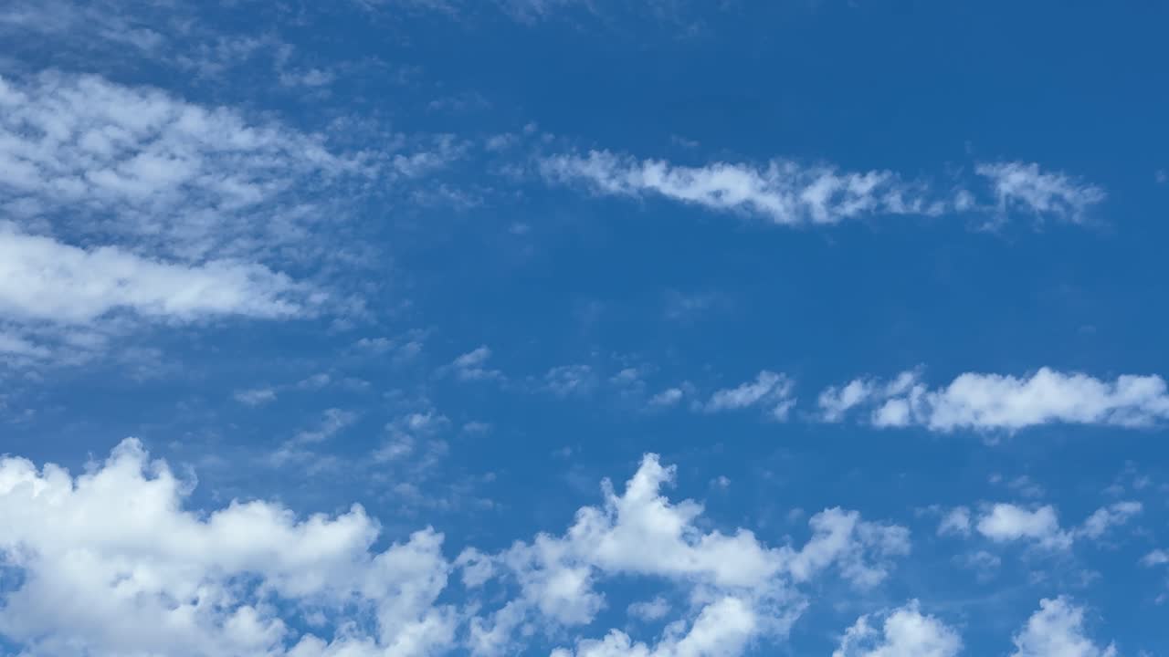 Cirrus Clouds and high cumulus clouds in the sky on a sunny day
