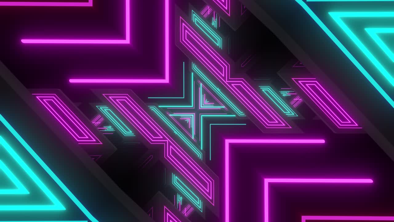 Neon Geometric Tunnel Visual