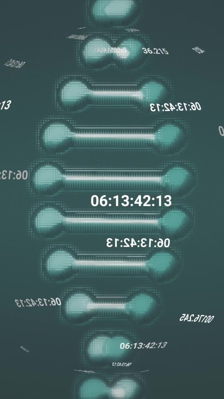Animation of changing numbers around rotating globe against abstract background