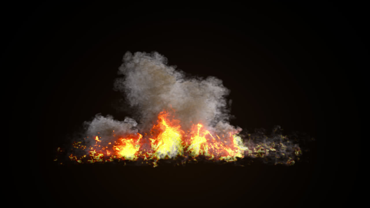 simulación de fuego y humo