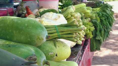 Close-Shot-of-Vegetables-for-Sale-at-the-Side-of-the-Street