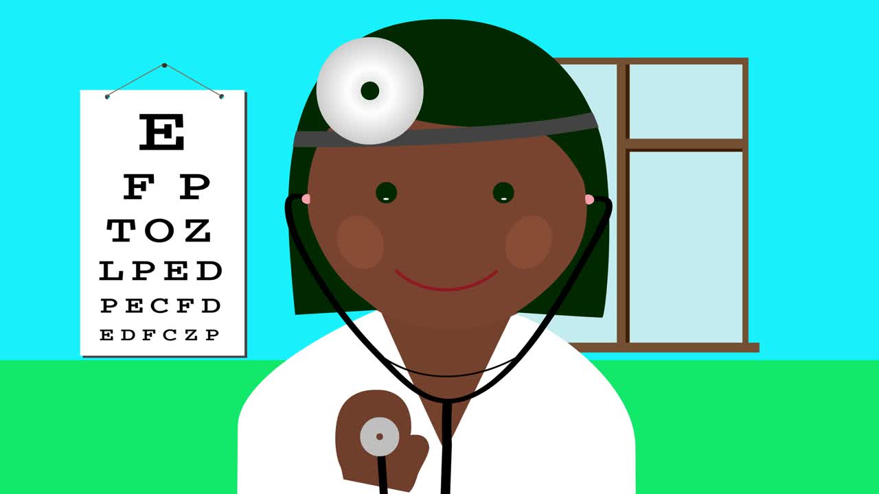 dottore in uniforme con animazione a loop dello stetoscopio