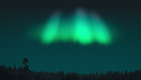 hermosa aurora boreal bailando sobre el bosque boreal