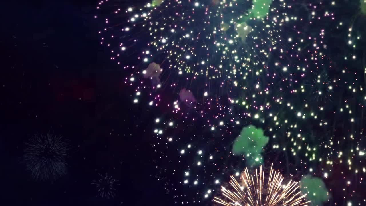 Farverigt festfyrværkeri loop-animation