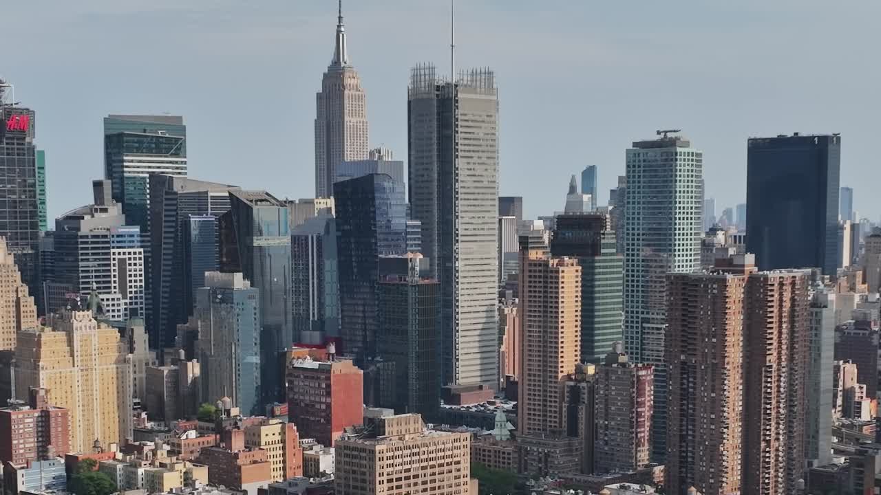 Stunning aerial view of New York City skyline captured by drone