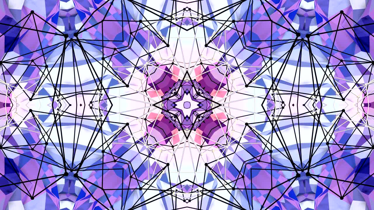 fondo 3d abstracto simple en color gradiente púrpura, estilo low poly como fondo geométrico moderno o entorno matemático con efecto caleidoscópico. 4k uhd o bucle sin costuras fullhd.3