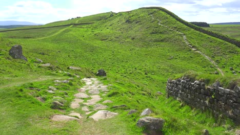 an establishing shot of hadrians wall in northern england 2