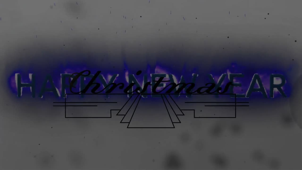 Animation of christmas and new year greetings in blue flames