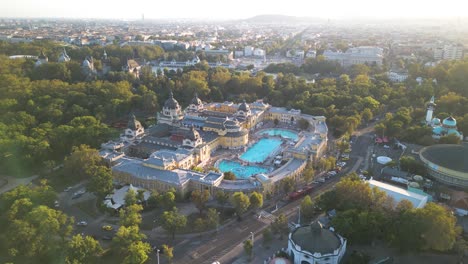 Aerial-Pullback-Reveals-Szechenyi-Thermal-Baths-in-Budapest-City-Park
