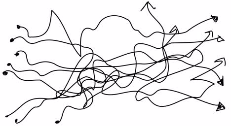 self-drawing of intertwined arrows