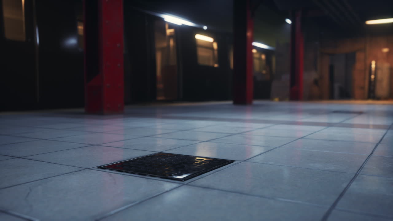 estación de metro subterránea oscura y vacía