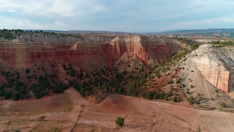 aerial view of red canyon in teruel spain