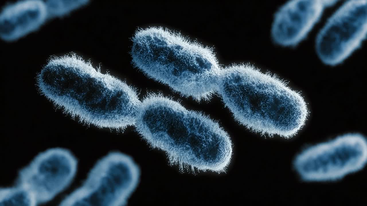 Microbial World Revealed: Magnified Images of Bacteria Show Complex Structures and Unique Shapes in High Detail, Highlighting Their Significance in Ecosystems