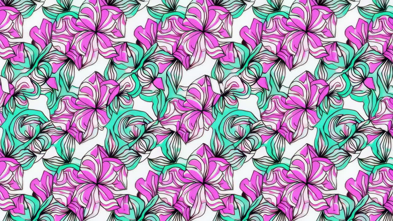 Vibrant Pink and Teal Floral Seamless Pattern