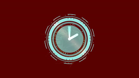 animación de un reloj girando con una célula bacteriana contra un fondo marrón, espacio de copia