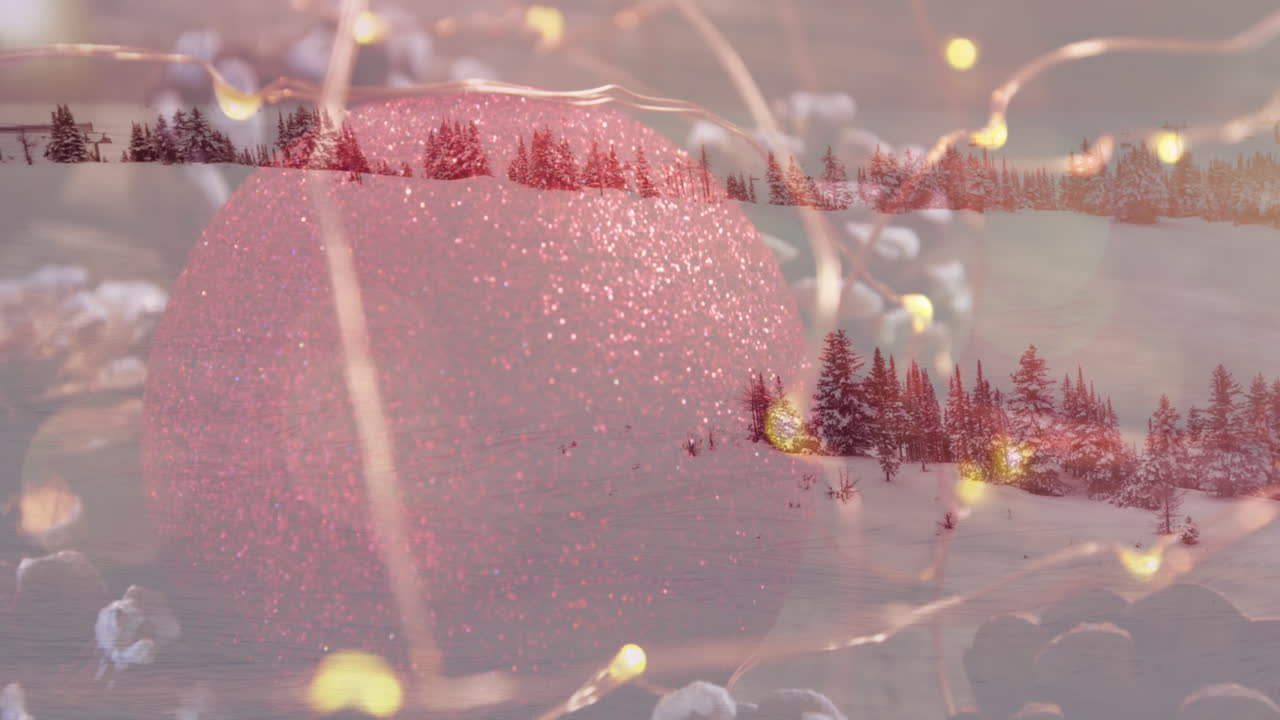 겨울 풍경 과 크리스마스 장식 의 비디오