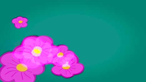 fondo caqui y flores de cerezo en movimiento
