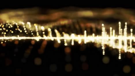 dynamic visualization of sound waves reflecting light in abstract patterns, capturing the essence of audio frequencies and their ethereal beauty