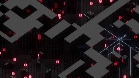 cubes and abstract geometries, 3d rendering.