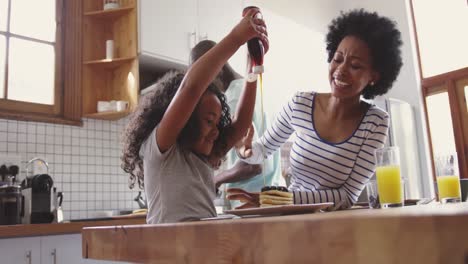 family spending time at home together