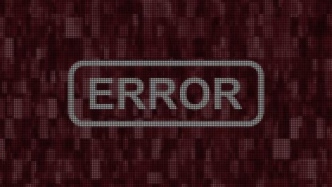 animación de pantalla de píxeles del mensaje de error