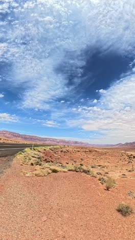 vertical time lapse of a freeway in red rock desert of arizona