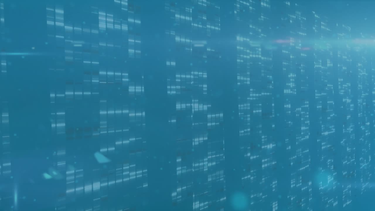Animation of scope scanning over globe spinning on blue background