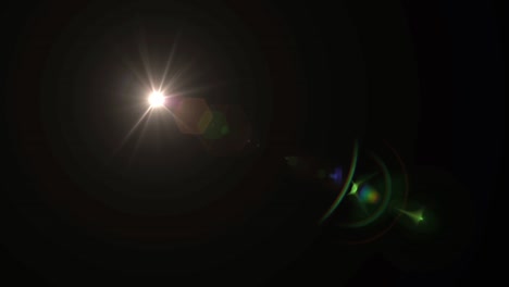 realistic light lens flare on black background.