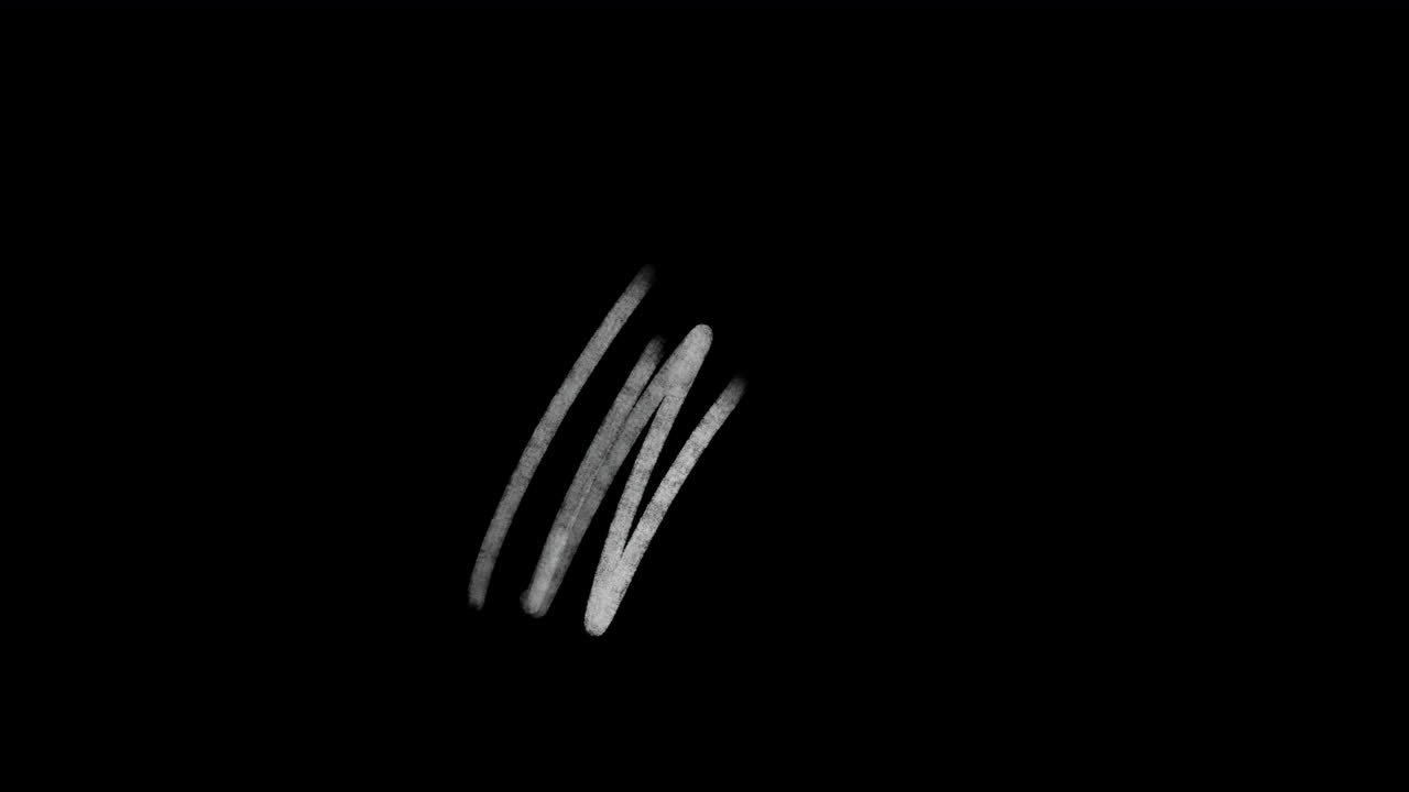 Animated White Chalk Lines Drawing on Black Background