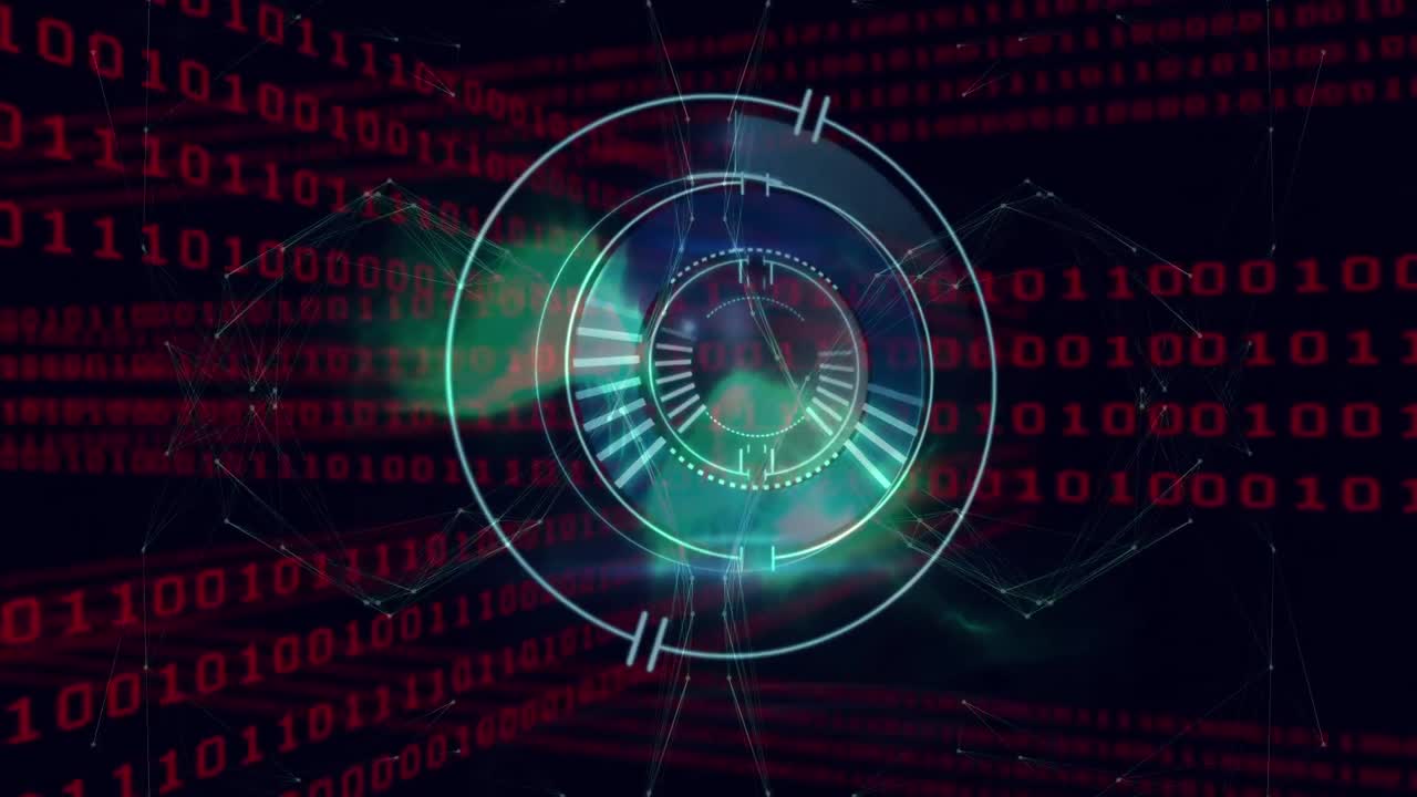 animación del escaneo del alcance sobre la codificación binaria