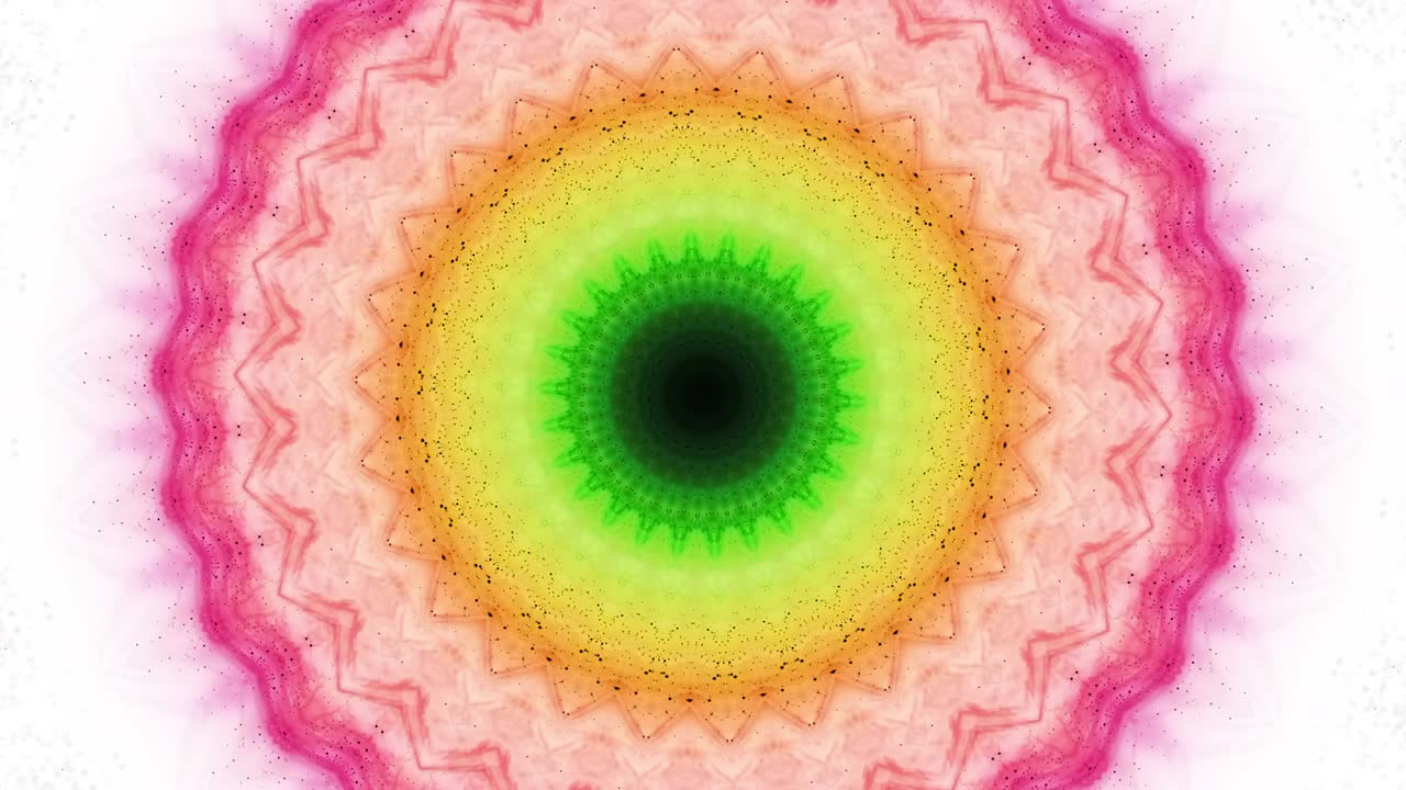 efecto visual caleidoscópico para un fondo de dj. fondo de música. flor abstracta que cambia su forma geométrica a ondas sonoras.