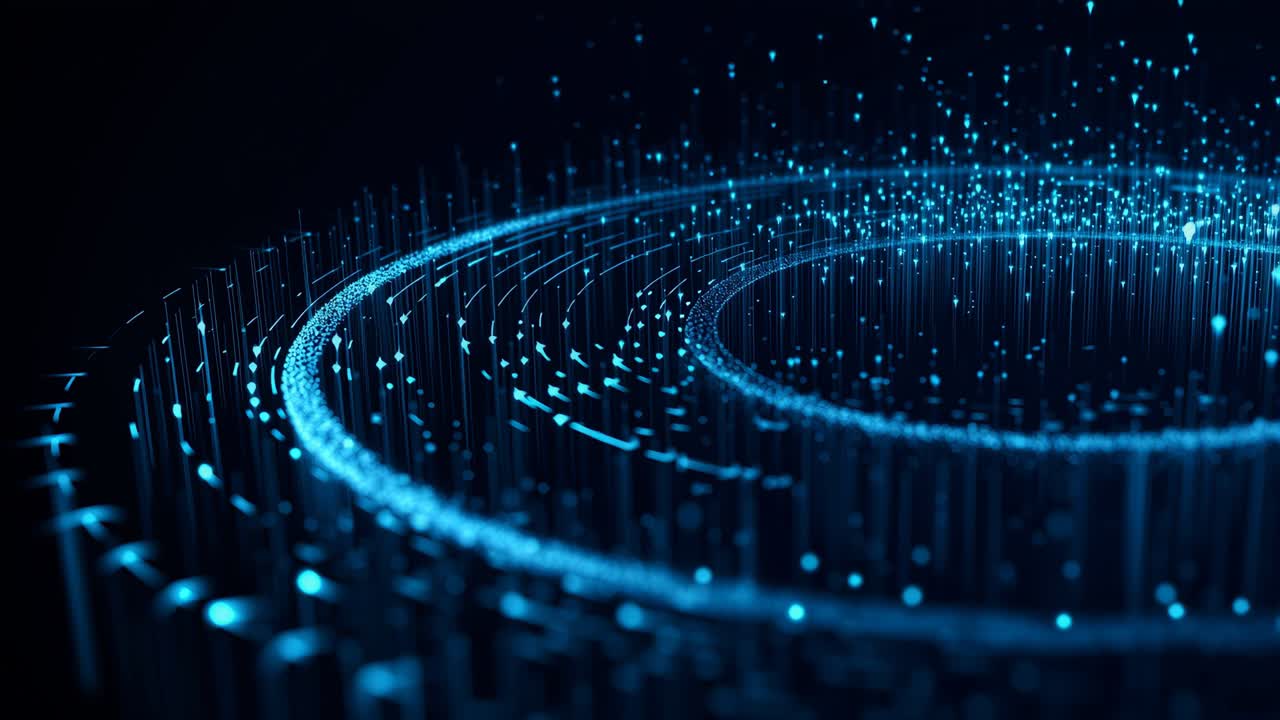 Futuristic Digital Data Background in Blue