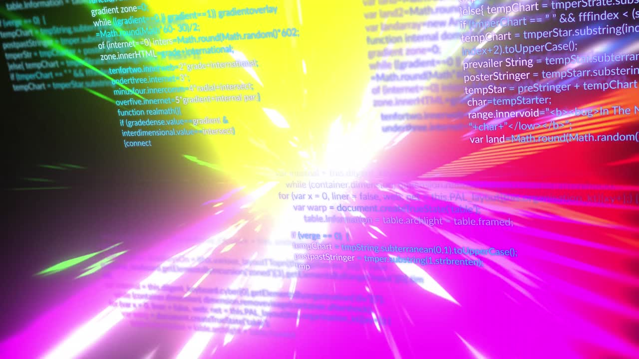 Animation of data processing over light trails