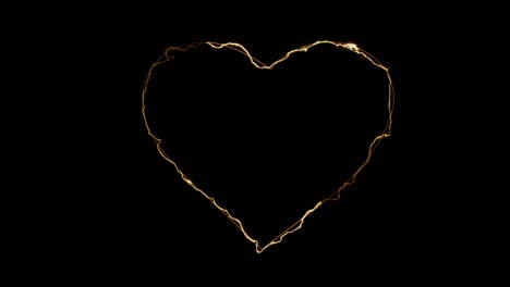efectos de brillo dinámico del contorno del corazón sobre un fondo negro