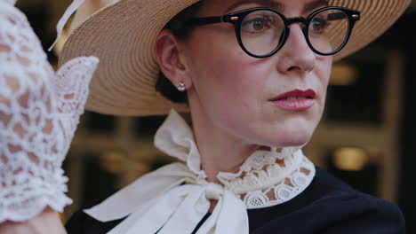 elegant woman in vintage fashion