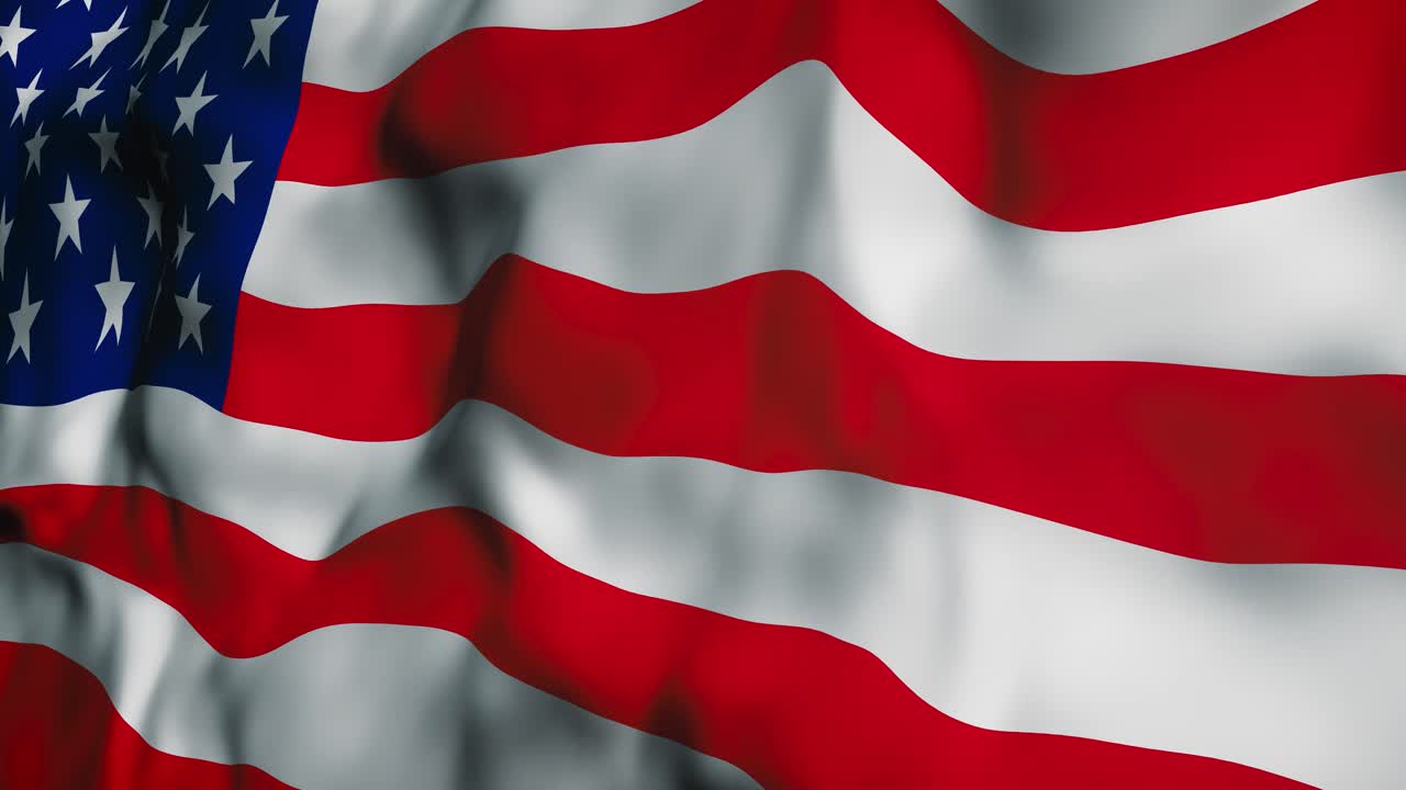 A seamless, realistic loop animation of the American flag waving in the wind. Perfect for patriotic projects, the 4th of July, Memorial Day, corporate videos, or as a powerful video background element