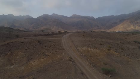 Aerial---Flying-over-beautiful-landscape-in-Hatta